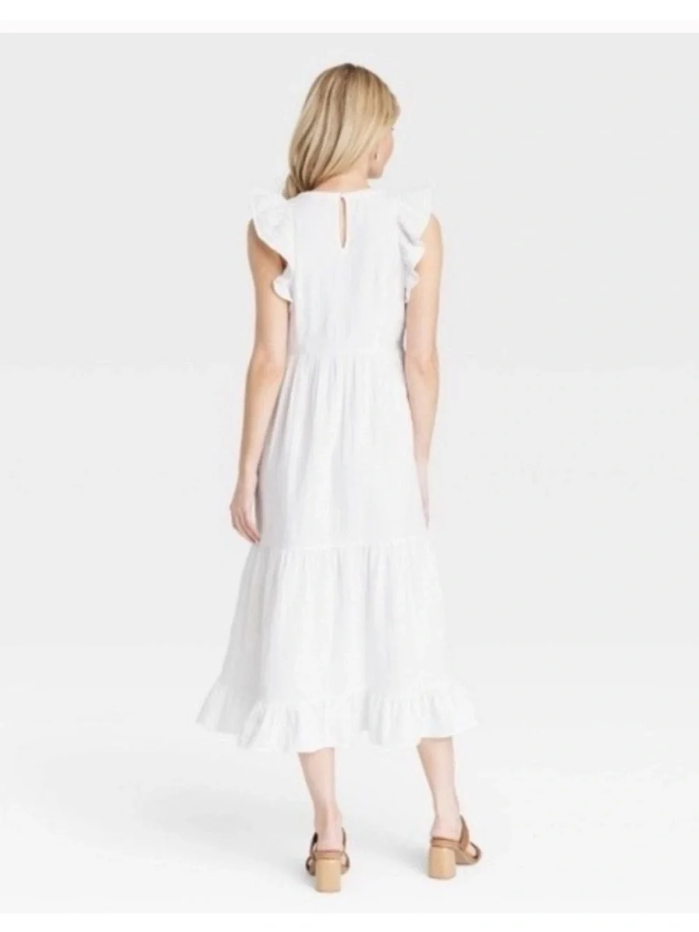 a new day White Ruffle Sleeve Tiered Maxi Dress - Picture 4 of 8